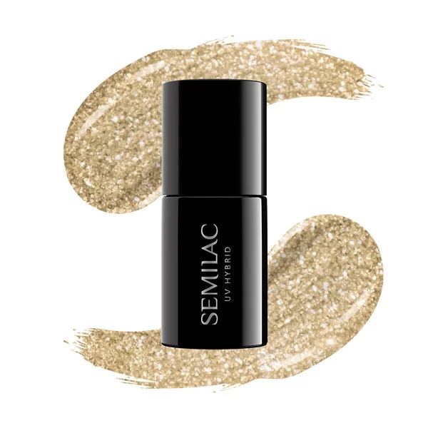 Semilac lakier hybrydowy 037 Gold Disco, 7ml