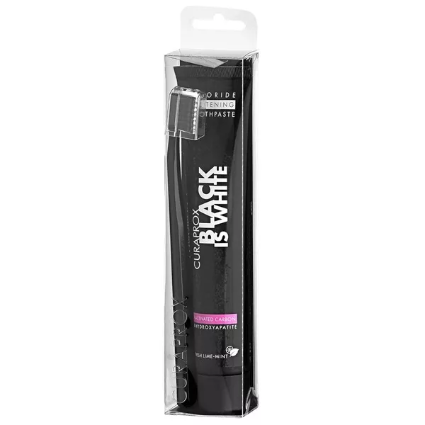 Curaprox Black Is White zestaw pasta do zębów 90ml + szczoteczka do zębów