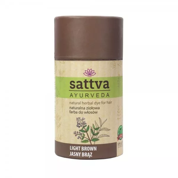 Sattva Natural Herbal Dye for Hair naturalna ziołowa farba do włosów Light Brown 150g