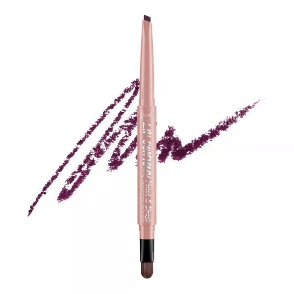 J.Cat Beauty Lip Contour Pencil&Brush, automatyczna konturówka do ust z pędzelkiem, Berry Deep Plum, 0,28g