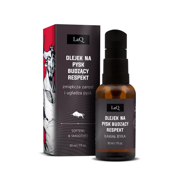 LAQ Kawał Byka czarny mat, olejek po goleniu i do brody, 30ml