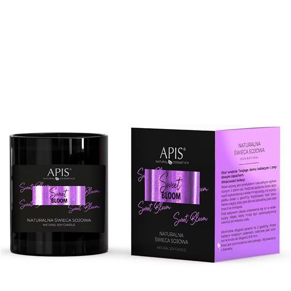 Apis Sweet Bloom, naturalna świeca sojowa, 220g