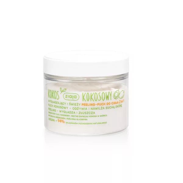 Ziaja Kokos, kokosowy wygładzający i świeży peeling-puch do ciała 2w1, 270ml