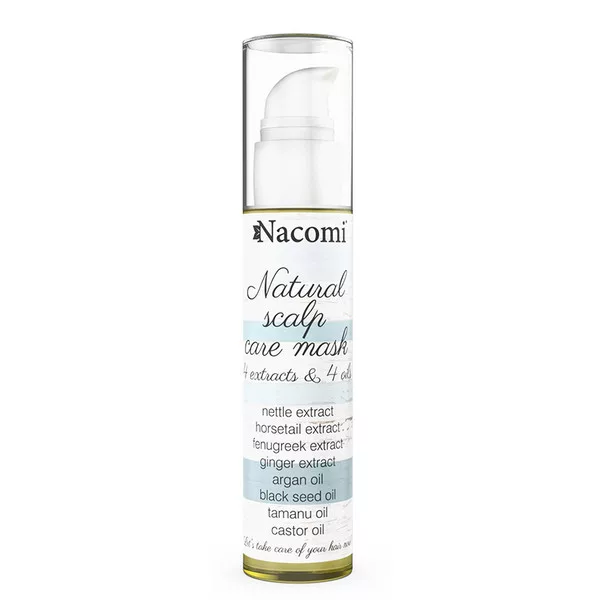 Nacomi Natural Scalp Care, naturalna maska do pielęgnacji skóry głowy - 4 oleje i 4 ekstrakty, 50ml