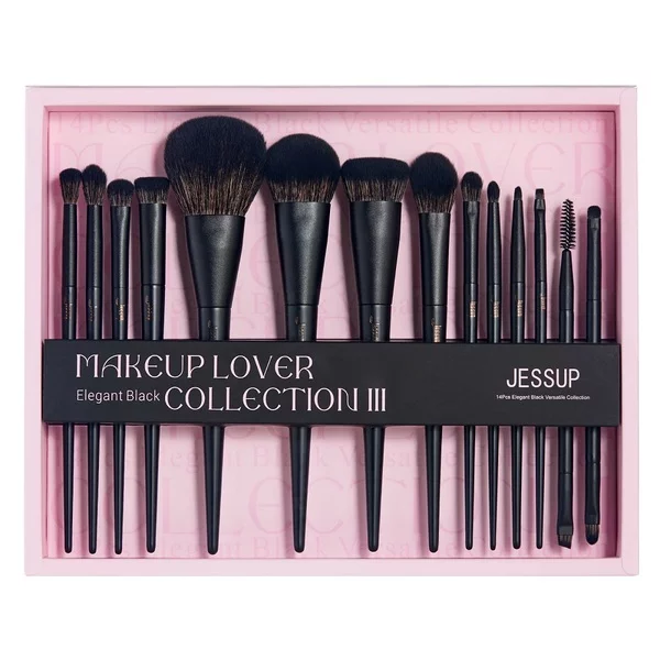 Jessup Matte Black Versatile Brush Collection zestaw pędzli do makijażu 14szt. T336