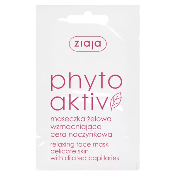 Ziaja Phytoaktiv, żelowa maseczka wzmacniająca do cery naczyniowej, 7ml