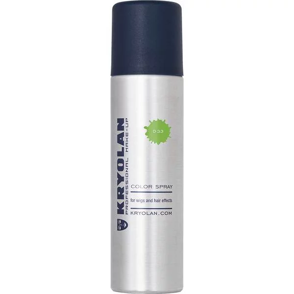 Kryolan, koloryzujący spray do włosów, 150ml, D33 - GREEN