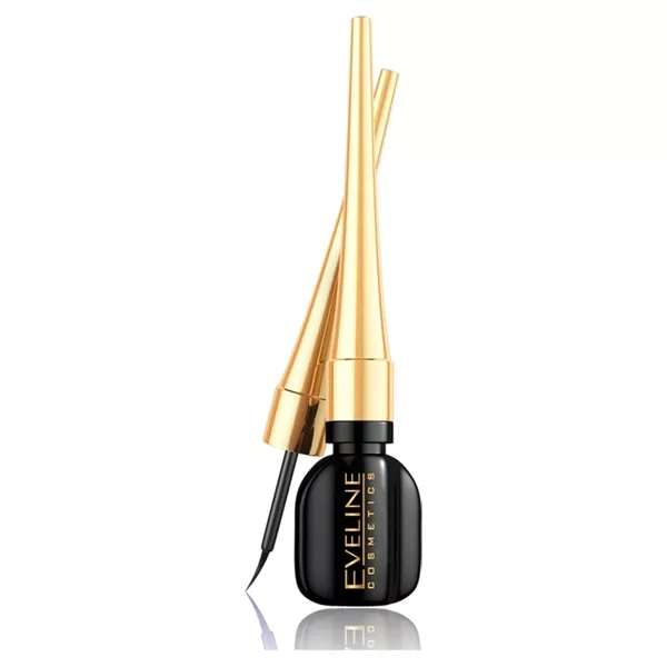 Eveline Celebrities, ultraprecyzyjny eyeliner w kałamarzu, czarny, 3ml