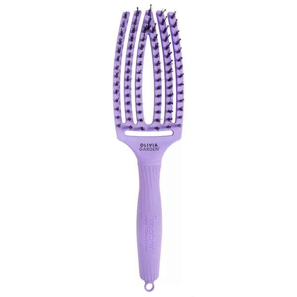 Olivia Garden Fingerbrush Combo, szczotka do rozczesywania i masażu, włosie dzika, średnia, Lawenda
