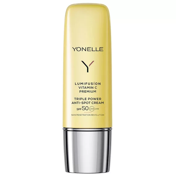 Yonelle Lumifusion, potrójnie aktywny krem z witaminą C przeciw przebarwieniom SPF50, 50ml