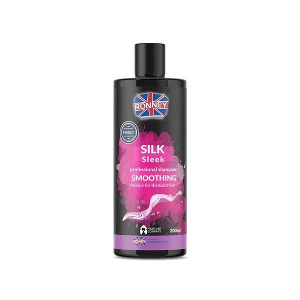 Ronney Professional Shampoo Smoothing Silk Sleek, Szampon wygładzający do włosów cienkich i matowych 300ml