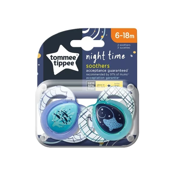 Tommee Tippee Night Time smoczek uspokajający dla dzieci 6-18m 2szt
