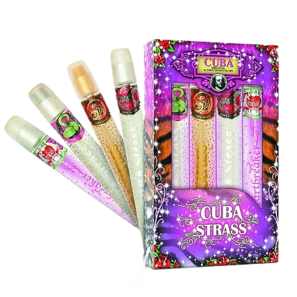 Cuba Original Cuba Strass zestaw Snake woda perfumowana spray 35ml + Tiger woda perfumowana spray 35ml + Zebra woda perfumowana spray 35ml + Heartbreaker woda perfumowana spray 35ml (W)