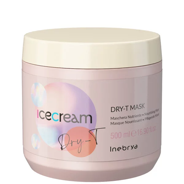 Inebrya Ice Cream Dry-T, odżywcza maska do włosów suchych, puszących się i po zabiegach, 500ml