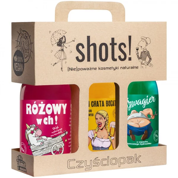LaQ, Shots! Czyściopak do chaty, zestaw żeli pod prysznic