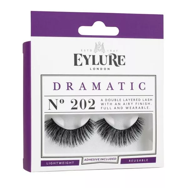 Eylure Dramatic, sztuczne rzęsy z klejem, efekt teatralny, nr 202