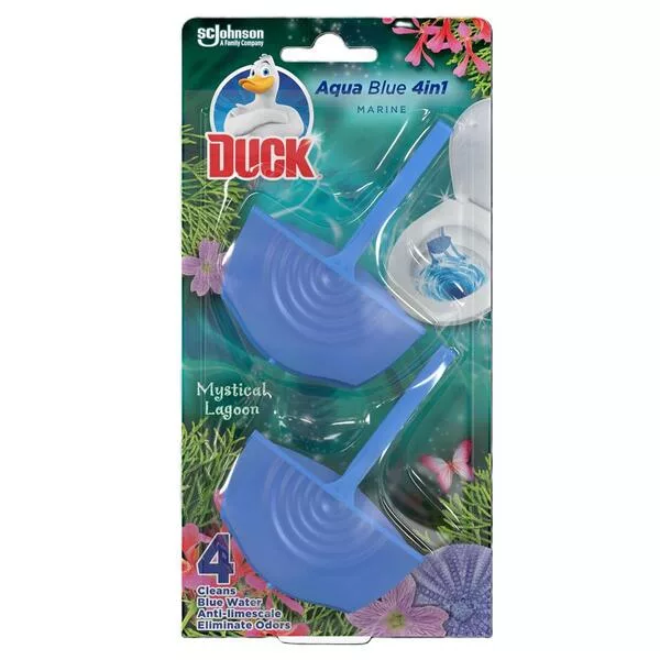 Duck Aqua Blue 4w1 Mystical Lagoon - podwójna zawieszka do toalet, 2szt.