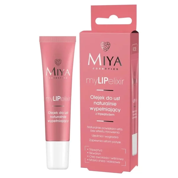 Miya myLIPelixir, olejek do ust naturalnie wypełniający, rose, 10g
