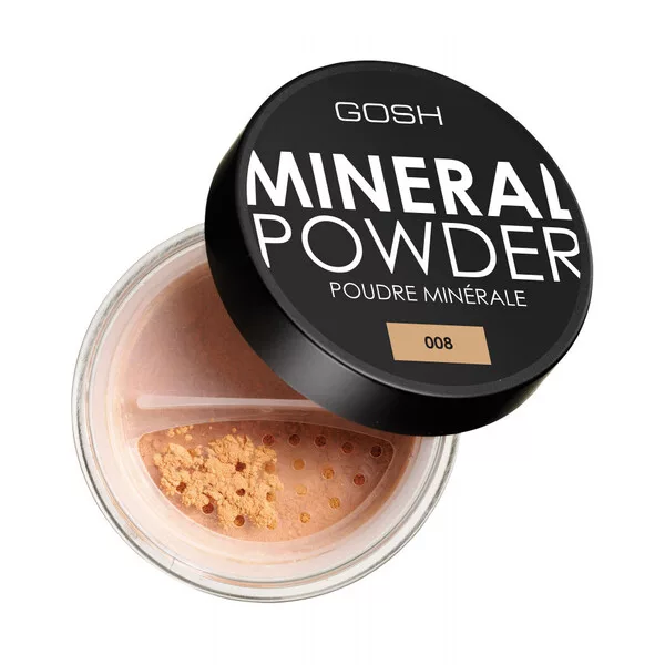 Gosh Mineral Powder, puder mineralny do twarzy, sypki, 008 Tan, 8g