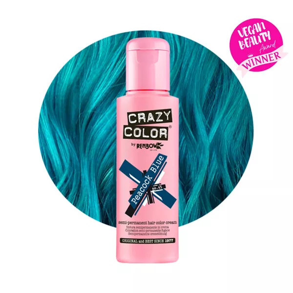 Crazy Color, toner odżywczy do włosów, Peacook Blue - szmaragd, nr 45, 100ml