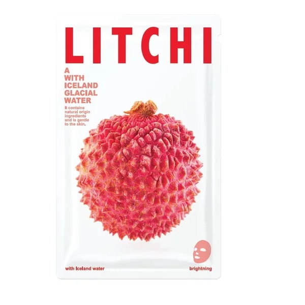 Blue Dot rozświetlająca maseczka w płacie Litchi, 20g