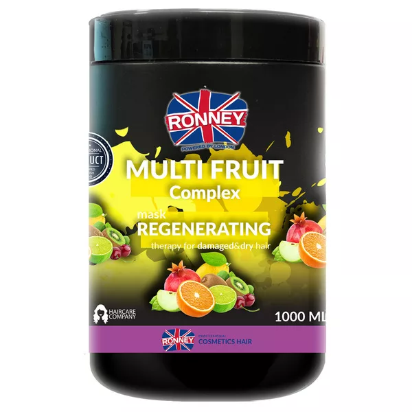 Ronney Professional Mask Multi Fruit Complex Regenerating Therapy, Maska regenerująca do włosów suchych i zniszczonych 1000ml