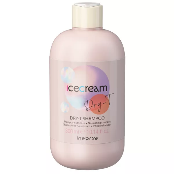Inebrya Ice Cream Dry-T, odżywczy szampon do włosów suchych, puszących się i po zabiegach, 300ml