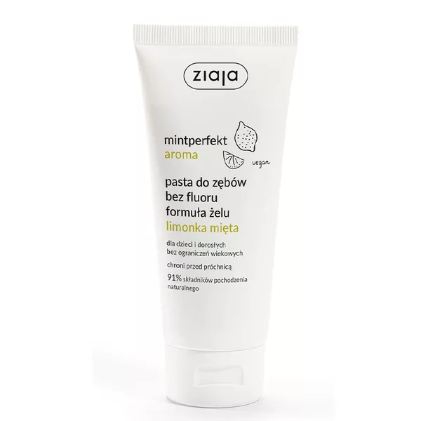 Ziaja Mintperfekt Aroma, pasta do zębów bez fluoru w żelu, limonka mięta, 100ml