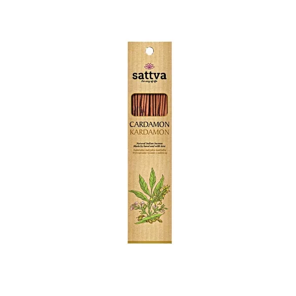 Sattva Natural Indian Incense naturalne indyjskie kadzidełko Kardamon 15szt