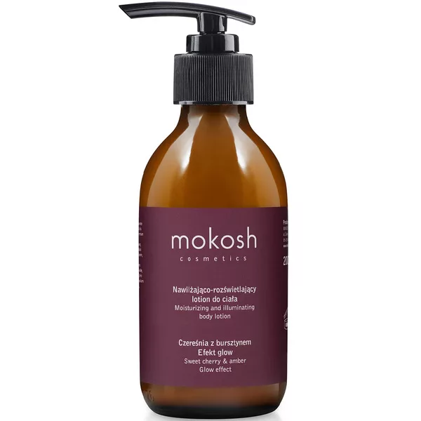Mokosh, nawilżająco-rozświetlający lotion do ciała, czereśnia z bursztynem, 200ml