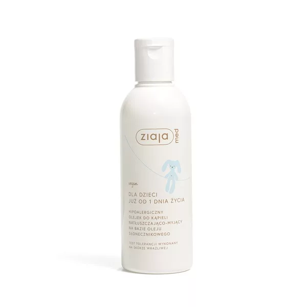 Ziaja Med dla dzieci, hipoalergiczny olejek do kąpieli natłuszczająco-myjący, 200ml