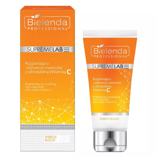 Bielenda Professional Supremelab, Energy Boost, rozjaśniająco-odżywcza maseczka ze stabilną Witaminą C, 70ml