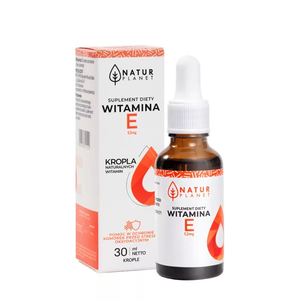 NaturPlanet, Witamina E krople 30ml Witamina E 12 mg/5kropli 900 kropli - 180 dawek