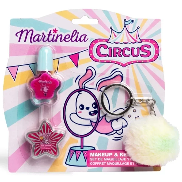 Martinelia Circus zestaw kosmetyków dla dzieci lakier do paznokci 4ml + błyszczyk 2g + brelok 1szt