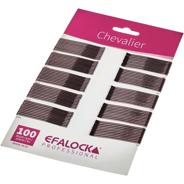 Efalock Chevalier, wsuwki do włosów, 5cm, 100szt., brązowy
