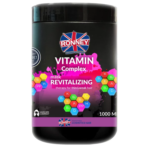 Ronney Professional Mask Vitamin Complex Revitalizing Therapy, Maska rewitalizująca do włosów cienkich i osłabionych 1000ml