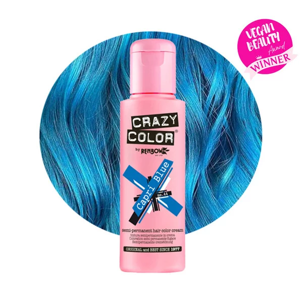 Crazy Color, toner odżywczy do włosów, Capri Blue - niebieski capri, nr 44, 100ml