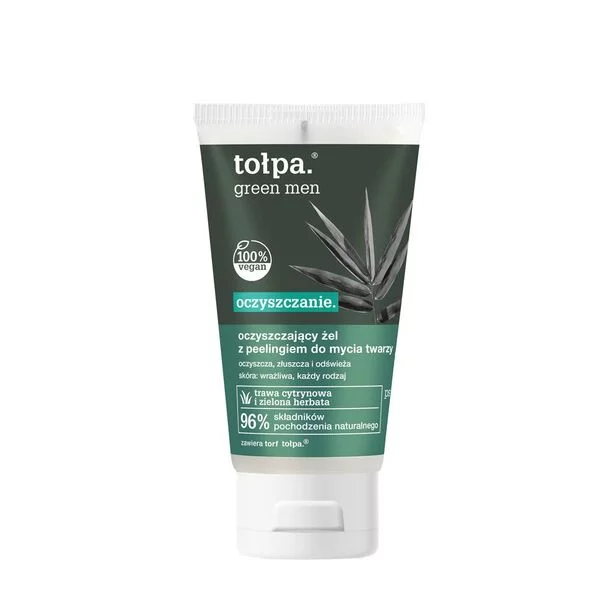 Tołpa Green Men, oczyszczający żel - peeling do mycia twarzy, 150ml