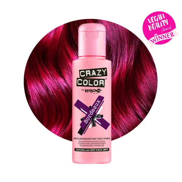 Crazy Color, toner odżywczy do włosów, Bordeaux - bordowy, nr 51, 100ml