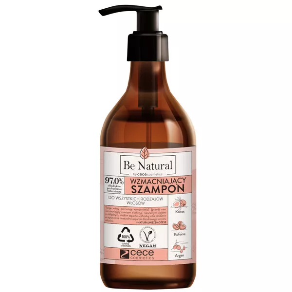 CeCe Be Natural, wzmacniający szampon z olejem kokosowym, arganowym i kofeiną, 270ml