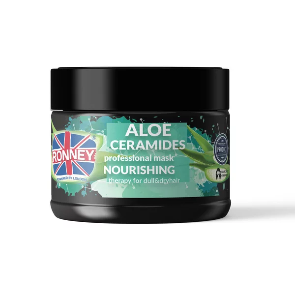 Ronney Professional Mask Nourshing Aloe Ceramides, Maska nawilżająca do włosów matowych i suchych ALOE 300ml