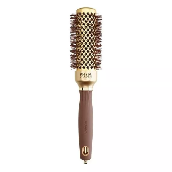 Olivia Garden Expert Blowout Shine, szczotka do modelowania włosów, Wavy Bristles Gold&Brown 35mm