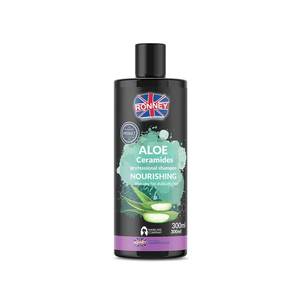 Ronney Professional Shampoo Nourshing Aloe Ceramides, Szampon nawilżający do włosów matowych i suchych ALOE 300ml