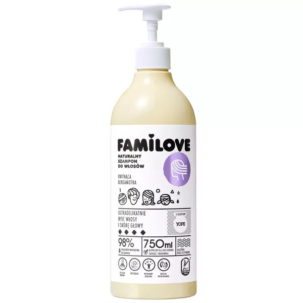 Yope Familove, szampon do włosów, kwitnąca bergamotka, 500ml