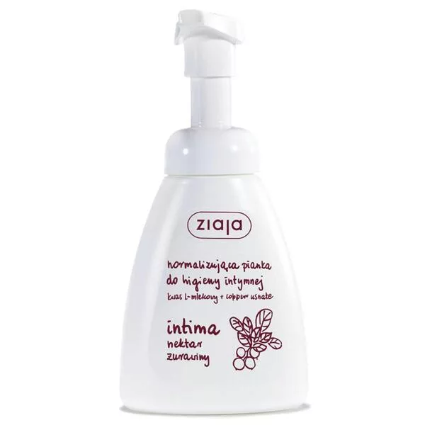 Ziaja Intima, normalizująca pianka do higieny intymnej, nektar żurawiny, 250ml