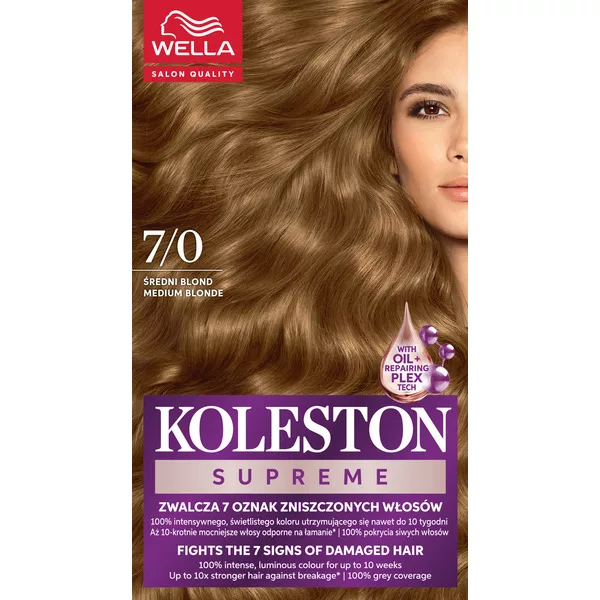 Wella Koleston Supreme, farba do włosów, Średni Blond, 7/0, 100ml