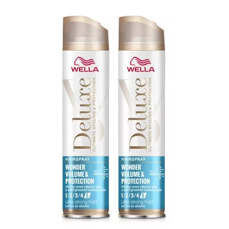 Wella Deluxe Wonder Volume & Protection, ultra mocny lakier do włosów na objętość, dwupak, 2x250ml