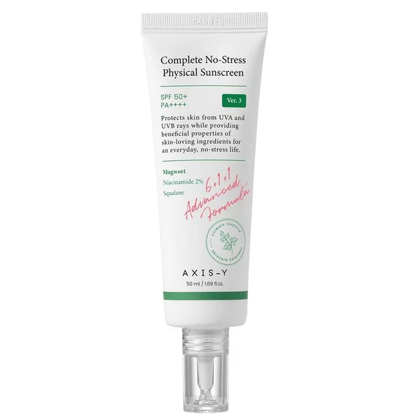 Axis-y Complete No-Stress Physical Sunscreen V.3 SPF50+/PA++++ krem do twarzy z filtrami fizycznymi 50ml