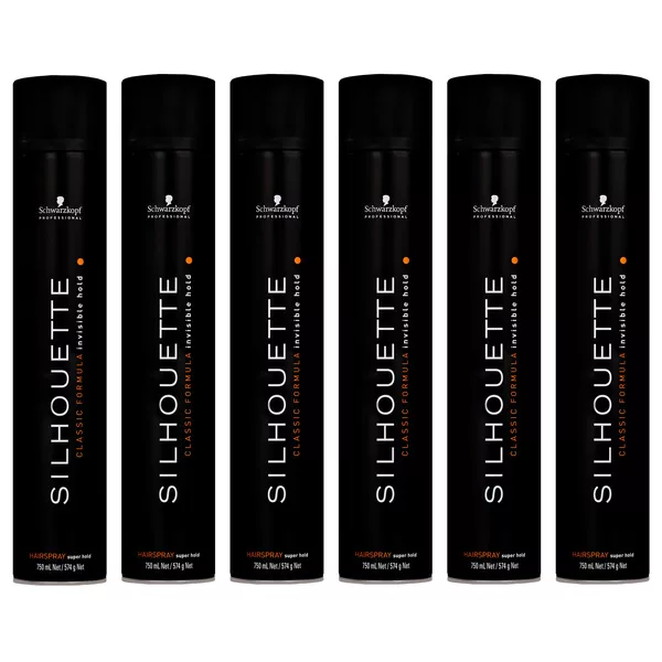 Schwarzkopf Silhouette, bardzo mocny lakier do włosów, wielopak, 6x750ml