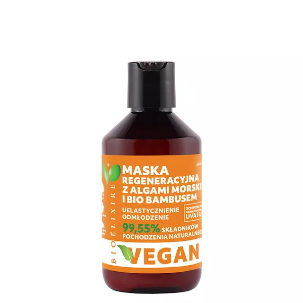 Bioelixire Vegan, maska regeneracyjna z bio bambusem i algami morskimi, 300ml